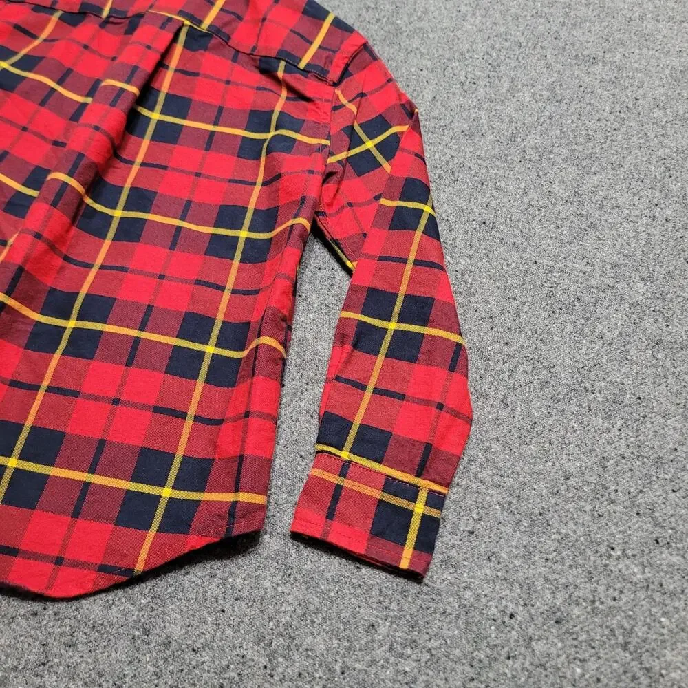 Ralph Lauren Shirt Boys 6 Red Plaid Button Down Youth Kids Preppy Cotton Pony